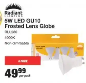 Mica Radiant Lighting 5W LED GU10 Frosted Lens Globe offer
