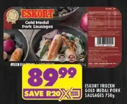 Shoprite Eskort frozen gold medal pork sausages offer