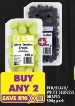 Shoprite Red/ black/ white seedless grapes offer