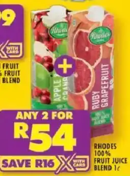 Shoprite Rhodes 100% fruit juice blend offer