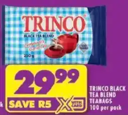 Shoprite Trinco black tea blend teabags offer