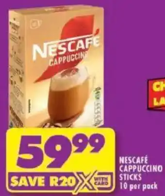 Shoprite Nescafé cappuccino sticks offer