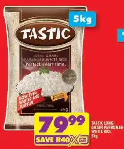Shoprite Tastic long grain parboiled white rice offer