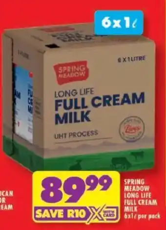 Shoprite Spring meadow long life full cream milk offer