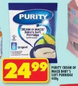Shoprite Purity cream of maize baby's soft porridge offer