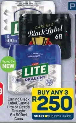 Pick n Pay Hypermarket Carling Black Label, Castle Lite or Castle Draught offer