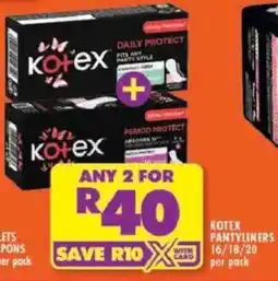Shoprite Kotex pantyliners offer