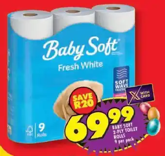 Shoprite Baby soft 2-ply toilet rolls offer