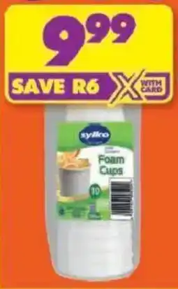 Shoprite Sylko twinsaver foam cups offer