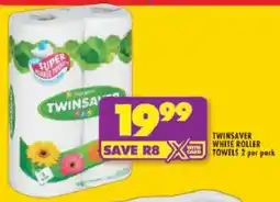 Shoprite Twinsaver white roller towels offer