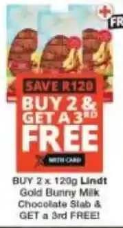 Checkers Lindt Gold Bunny Milk Chocolate Slab offer