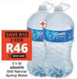 Checkers aQuellé Still Natural Spring Water offer