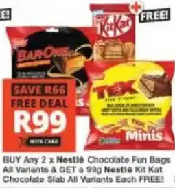 Checkers Nestlé Chocolate Fun Bags All Variants offer