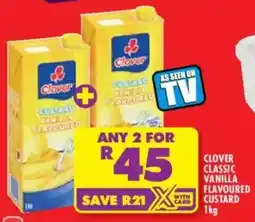Shoprite Clover classic vanilla flavoured custard offer