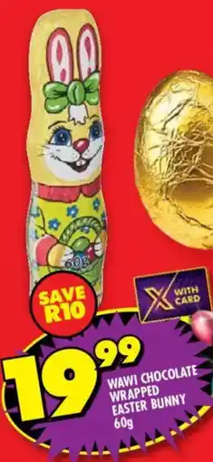 Shoprite Wawi chocolate wrapped easter bunny offer