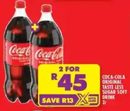 Shoprite Coca-cola original taste less sugar soft drink offer