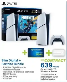 Incredible Connection PS5 Slim Digital + Fortnite Bundle offer