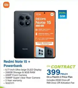 Incredible Connection Xiaomi Redmi Note 15 + Powerbank offer