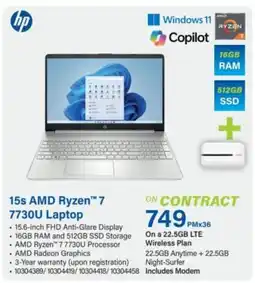 Incredible Connection Hp 15s AMD Ryzen 7 7730U Laptop offer