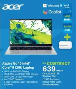 Incredible Connection Acer Aspire Go 15 Intel Core 5 120U Laptop offer