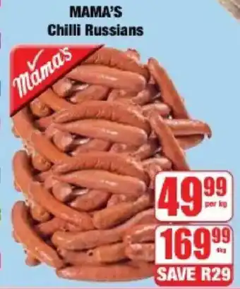 Boxer Mama's Chilli Russians offer