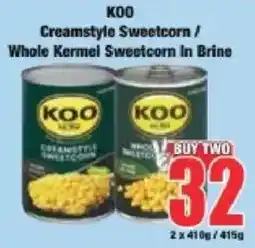 Boxer Koo Creamstyle Sweetcorn/ Whole Kermel Sweetcorn In Brine offer