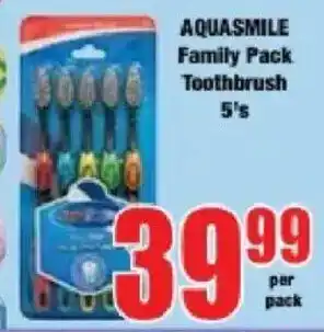 Boxer Aquasmile Family Pack Toothbrush offer