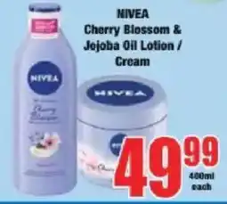 Boxer Nivea Cherry Blossom & Jojoba Oil Lotion/ Cream offer