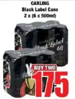 Boxer Carling Black Label Cans offer