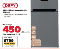 HiFi Corp DEFY 348L Fridge Freezer Metallic DAC645 offer
