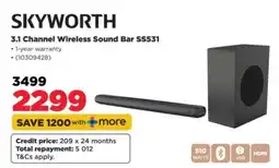 HiFi Corp SKYWORTH 3.1 Channel Wireless Sound Bar SS531 offer