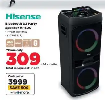 HiFi Corp Hisense Bluetooth DJ Party Speaker HP300 offer