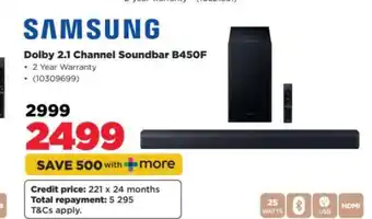 HiFi Corp Samsung Dolby 2.1 Channel Soundbar B450F offer