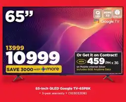 HiFi Corp 65-Inch QLED Google TV-65P8K offer