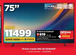 HiFi Corp 75-inch crystal UHD 4K-75U8000F offer