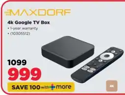 HiFi Corp Maxdorf 4k Google TV Box offer