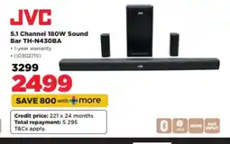 HiFi Corp JVC 5.1 Channel 180W Sound Bar TH-N430BA offer