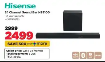HiFi Corp Hisense 3.1 Channel Sound Bar HS3100 offer