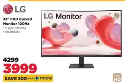 HiFi Corp LG 32 FHD Curved Monitor 100Hz offer