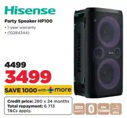 HiFi Corp Hisense Party Speaker HP100 offer
