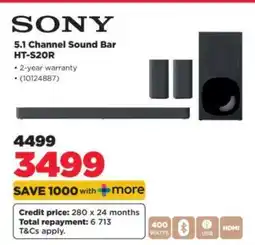 HiFi Corp Sony 5.1 Channel Sound Bar- HT-S20R offer