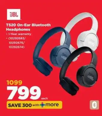 HiFi Corp JBL T520 On-Ear Bluetooth Headphones offer