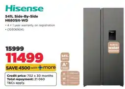 HiFi Corp Hisense 541L Side-By-Side H680Sit-WD offer