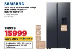 HiFi Corp Samsung 560L Side-By-Side Fridge With Water Dispenser RS57DG4100B4FA offer