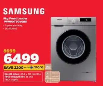 HiFi Corp Samsung 9kg Front Loader WW90T3040BS offer