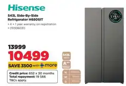 HiFi Corp Hisense 543L Side-By-Side Refrigerator H680SIT offer