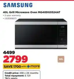 HiFi Corp Samsung 40L Grill Microwave Oven MG40DG5524AT offer