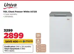 HiFi Corp Univa 110L Chest Freezer White UC125 offer