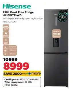 HiFi Corp Hisense 298L Frost Free Fridge H415BITF-WD offer