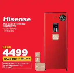HiFi Corp Hisense 177L Single Door Fridge H23SRRE-WD offer